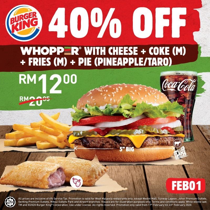 Burger King超值套餐全天候只需RM9.90！其他套餐也有40%折扣！ - hmitalk.com